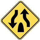 divided highway sign